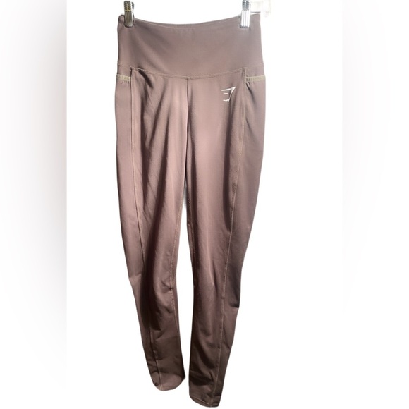 Gymshark 2 pocket green tight casual athletic yoga stretch lightweight legging M - Picture 2 of 3